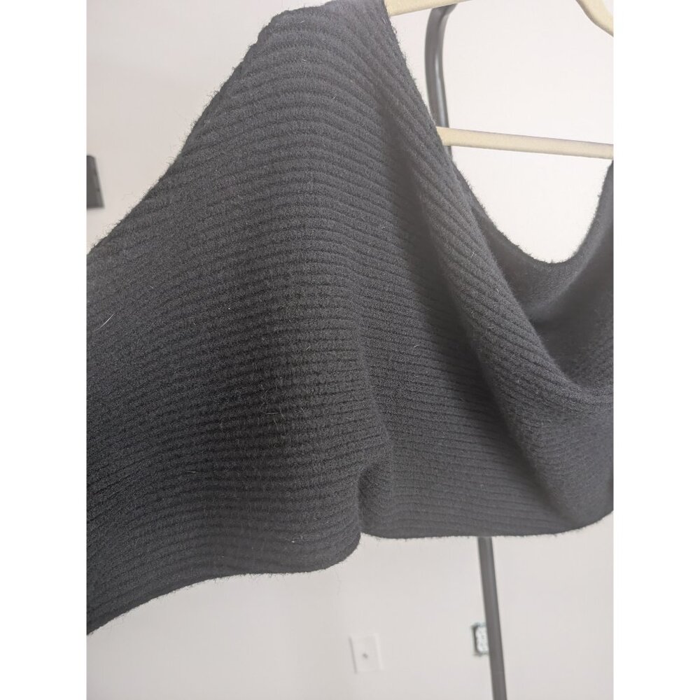 Commense Solid Open-Front Shrug Sweater (Black) - image 2